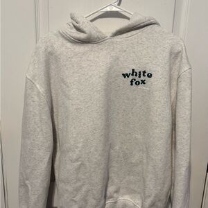 White Fox Boutique Heather Grey Hoodie with Dark Teal Logo